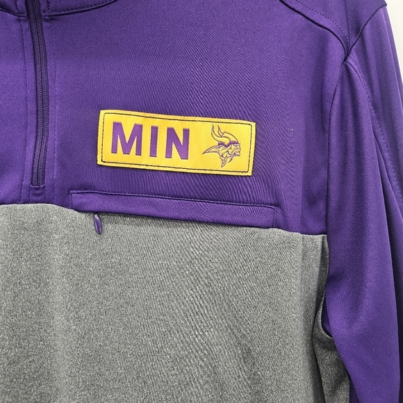 NFL MINNESOTA VIKINGS Gray Purple 1/4 Zip Lightweight Pullover Men's large - Picture 4 of 4